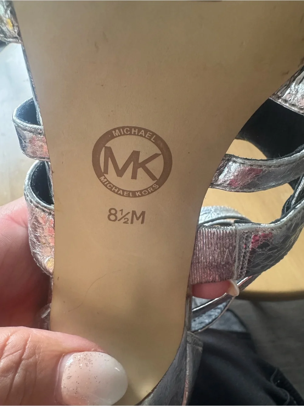 Michael Kors Metallic Silver Strappy High Heel Sandals